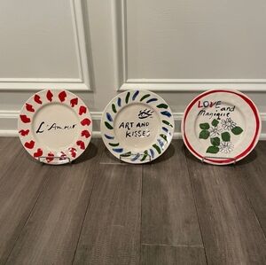 Anthropologie Set of 3 Dessert Plates Colab with Hotel Magique